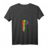Damen Regenbogen Flagge Arm Faust LGBT Bride Bewegung Equality T-Shirt mit V-Ausschnitt – Unterstütze LGBTQ+ Rechte & Pride-Events