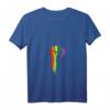 Damen Regenbogen Flagge Arm Faust LGBT Bride Bewegung Equality T-Shirt mit V-Ausschnitt – Unterstütze LGBTQ+ Rechte & Pride-Events