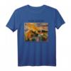 Van Gogh Gemälde Landschaft mit Haus und Pflugmann Kunst T-Shirt - Impressionistische Fine Art Mode für Kunstliebhaber