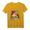 Japanese Tree Red Moon With Birds Flying in Background T-Shirt – Künstlerisches Naturmotiv im japanischen Stil