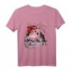 Japanese Tree Red Moon With Birds Flying in Background T-Shirt – Künstlerisches Naturmotiv im japanischen Stil