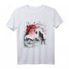 Japanese Tree Red Moon With Birds Flying in Background T-Shirt – Künstlerisches Naturmotiv im japanischen Stil