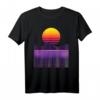 Outrun Synthwave Vaporwave 80er Jahre Retro T-Shirt mit leuchtenden Farben & geometrischen Mustern
