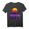 Outrun Synthwave Vaporwave 80er Jahre Retro T-Shirt mit leuchtenden Farben & geometrischen Mustern