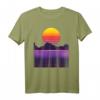 Outrun Synthwave Vaporwave 80er Jahre Retro T-Shirt mit leuchtenden Farben & geometrischen Mustern