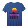 Outrun Synthwave Vaporwave 80er Jahre Retro T-Shirt mit leuchtenden Farben & geometrischen Mustern