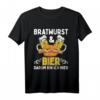 Bratwurst & Bier Darum Bin Ich Hier T-Shirt – Lustiges Grill- und Bier-Outfit für Wurst- und Bierliebhaber, perfektes Geschenk für Griller