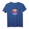 Palm Sunset 80er Jahre Vibe Retrowave Synthwave Ästhetik T-Shirt – Perfektes Geschenk für Retro- und Musikfans