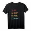 Eat Sleep Padel Repeat Paddle Tennis Paddleball T-Shirt – Cooles Sportshirt für Padelspieler & Paddleball-Fans, ideales Geschenk für Profis & Hobbyspieler