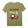 Kinder Alarm Ich bin 4 Jahr Feuerwehrauto T-Shirt – Lustiges Geburtstagsgeschenk für Jungen zum 4. Geburtstag