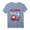 Kinder Alarm Ich bin 4 Jahr Feuerwehrauto T-Shirt – Lustiges Geburtstagsgeschenk für Jungen zum 4. Geburtstag