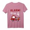 Kinder Alarm Ich bin 4 Jahr Feuerwehrauto T-Shirt – Lustiges Geburtstagsgeschenk für Jungen zum 4. Geburtstag