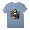 Cyberpunk-Ästhetik - Cyberpunk Mona Lisa T-Shirt mit moderner Kunstparodie, perfekt für Kunststudenten, Lehrer und Kunstliebhaber