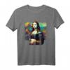 Cyberpunk-Ästhetik - Cyberpunk Mona Lisa T-Shirt mit moderner Kunstparodie, perfekt für Kunststudenten, Lehrer und Kunstliebhaber