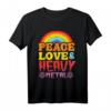 Punk Rock Kids Band Metall Rainbow Peace Love & Heavy Metal T-Shirt – Lustiges Satanisches Design für Kinder & Erwachsene mit Humor für Rock & Metal Fans