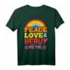 Punk Rock Kids Band Metall Rainbow Peace Love & Heavy Metal T-Shirt – Lustiges Satanisches Design für Kinder & Erwachsene mit Humor für Rock & Metal Fans
