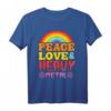Punk Rock Kids Band Metall Rainbow Peace Love & Heavy Metal T-Shirt – Lustiges Satanisches Design für Kinder & Erwachsene mit Humor für Rock & Metal Fans