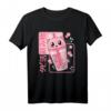 Kawaii Bubble Tea Japanischer Anime Boba Tea Otaku Mädchen T-Shirt – Süßes Design für Anime- und Bubble Tea-Liebhaberinnen