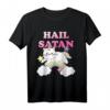 Rainbow Satanic Unicorn Cat T-Shirt - Humorous Satanist, Gothic & Metal Gift for Devil Worshipers and Alternative Style Fans