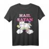 Rainbow Satanic Unicorn Cat T-Shirt - Humorous Satanist, Gothic & Metal Gift for Devil Worshipers and Alternative Style Fans