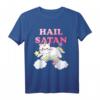 Rainbow Satanic Unicorn Cat T-Shirt - Humorous Satanist, Gothic & Metal Gift for Devil Worshipers and Alternative Style Fans