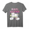 Rainbow Satanic Unicorn Cat T-Shirt - Humorous Satanist, Gothic & Metal Gift for Devil Worshipers and Alternative Style Fans