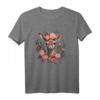 Hirsch T-Shirt Damen mit Blumenmotiv - Lustiges Trachten T-Shirt für Oktoberfest, Wiesn & Volksfest in Bayern und Tirol