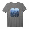 Wald Natur Kreis Minimalismus T-Shirt - Stylisches, nachhaltiges Geometrie-Shirt mit Tannenmotiv für Naturliebhaber