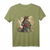 Vintage Japanese Samurai Ninja Cat Tattoo Kawaii T-Shirt – Japanisches Design mit Samurai und Ninja Motiven für Katzenliebhaber