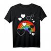 Regenbogen farben mit weißen Herzen - Herzregen Regenbogenfahne T-Shirt für LGBTQ+ Unterstützung & bunte Mode