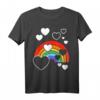 Regenbogen farben mit weißen Herzen - Herzregen Regenbogenfahne T-Shirt für LGBTQ+ Unterstützung & bunte Mode