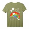 Regenbogen farben mit weißen Herzen - Herzregen Regenbogenfahne T-Shirt für LGBTQ+ Unterstützung & bunte Mode