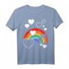Regenbogen farben mit weißen Herzen - Herzregen Regenbogenfahne T-Shirt für LGBTQ+ Unterstützung & bunte Mode