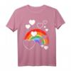 Regenbogen farben mit weißen Herzen - Herzregen Regenbogenfahne T-Shirt für LGBTQ+ Unterstützung & bunte Mode