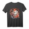 Kitsune Fox Japanisches Anime Kawaii Fuchsblüte Kirschblume T-Shirt – Perfekt als Geschenk für Otaku, Kinder & Jugendliche, ideal für Geburtstage & Weihnachten