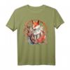 Kitsune Fox Japanisches Anime Kawaii Fuchsblüte Kirschblume T-Shirt – Perfekt als Geschenk für Otaku, Kinder & Jugendliche, ideal für Geburtstage & Weihnachten