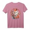 Kitsune Fox Japanisches Anime Kawaii Fuchsblüte Kirschblume T-Shirt – Perfekt als Geschenk für Otaku, Kinder & Jugendliche, ideal für Geburtstage & Weihnachten