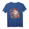 Kitsune Fox Japanisches Anime Kawaii Fuchsblüte Kirschblume T-Shirt – Perfekt als Geschenk für Otaku, Kinder & Jugendliche, ideal für Geburtstage & Weihnachten