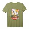 Ramen essende Katze Kawaii Anime Baka T-Shirt – Perfekt für Otaku, Japanliebhaber & Katzenfreunde