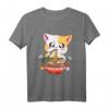 Ramen essende Katze Kawaii Anime Baka T-Shirt – Perfekt für Otaku, Japanliebhaber & Katzenfreunde