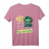 Lustiges Als Gott mich schuf grinste er T-Shirt - Humoriges Geschenk für Freunde und Familie