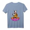 Kuh Zen Yoga Meditation Buddha T-Shirt mit Blume des Lebens – Spirituelles Tier- und Geometrie-Design für Yoga, Meditation und Humor