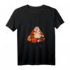Damen The Laughing Fat Buddha T-Shirt - Glück, Reichtum und Frieden Grafikshirt mit V-Ausschnitt