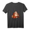 Damen The Laughing Fat Buddha T-Shirt - Glück, Reichtum und Frieden Grafikshirt mit V-Ausschnitt