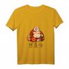Damen The Laughing Fat Buddha T-Shirt - Glück, Reichtum und Frieden Grafikshirt mit V-Ausschnitt