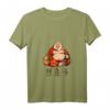 Damen The Laughing Fat Buddha T-Shirt - Glück, Reichtum und Frieden Grafikshirt mit V-Ausschnitt