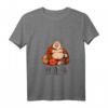 Damen The Laughing Fat Buddha T-Shirt - Glück, Reichtum und Frieden Grafikshirt mit V-Ausschnitt