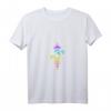 Damen Om Mantra Symbol Lotusblüte Unalome Chakra Regenbogen T-Shirt mit V-Ausschnitt – Spirituelles Yoga & Meditation Mode, Geschenk für Buddhisten & Lichtarbeiter