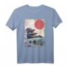 Japanischer Tempel Anime Vintage T-Shirt - Spiritueller Kunstdruck für Fans von Japan, Vaporwave, Kampfsport und Buddhismus
