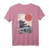 Japanischer Tempel Anime Vintage T-Shirt - Spiritueller Kunstdruck für Fans von Japan, Vaporwave, Kampfsport und Buddhismus